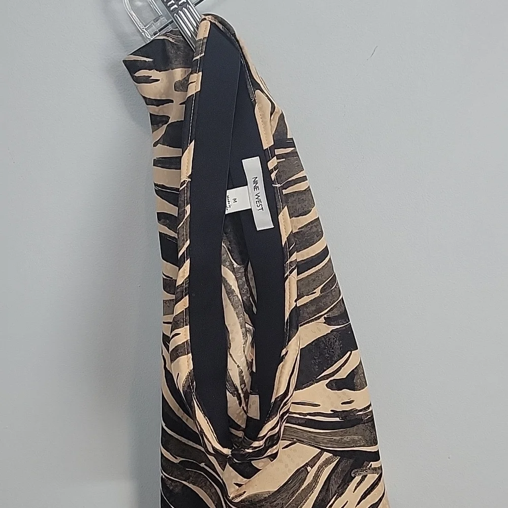 Nine West Animal Print Midi Skirt Silky - Picture 6 of 9